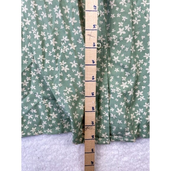Able Midi Dress Women’s L Green Floral Button Front Boho Vintage 90s NWT - Picture 6 of 9
